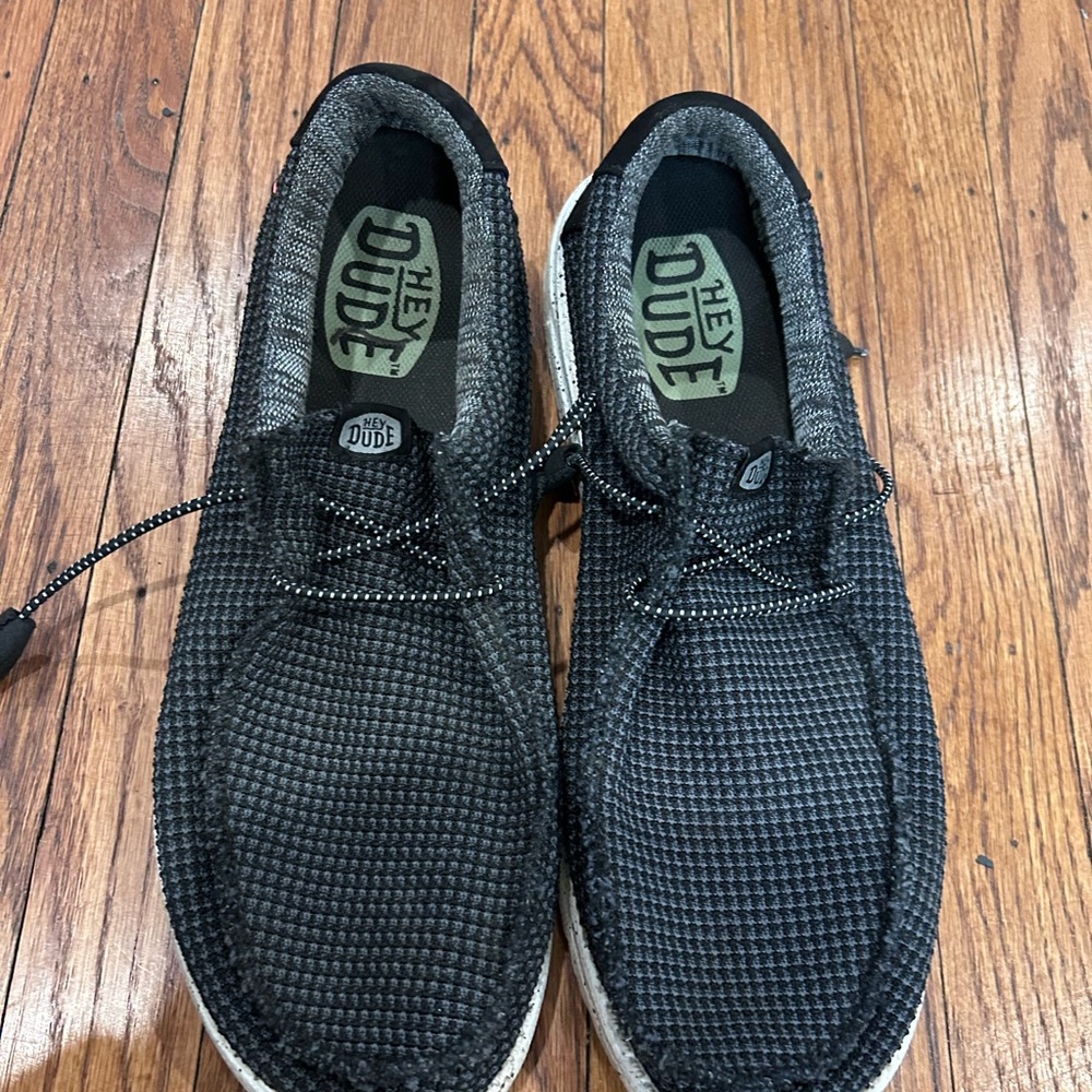 Hey Dude Black and White Casual Slip-On Shoes - Picture 2 of 8